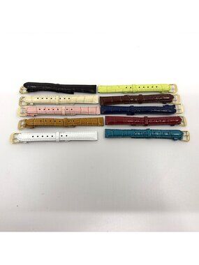 Vicence 12mm Genuine Leather Watch Bands 10pk  Many Colors Crocodile Embossed